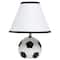 Simple Designs™ 11.5" Soccer Ball Base Table Lamp with White Shade Black Trim